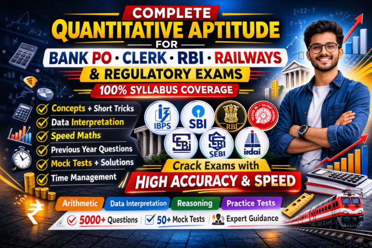 Master Quantitative Aptitude for Bank PO, Clerk, RBI, Railways & Regulatory Exams – Complete Prep Course